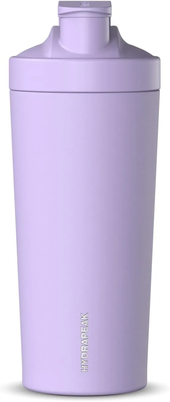 Hydrapeak Insulated Shaker Bottle, Shaker Bottles for Protein Mixes, Blender Shaker, Protein Shake Bottle, Stainless Steel Shaker Cup, Ice Shaker, Lavender