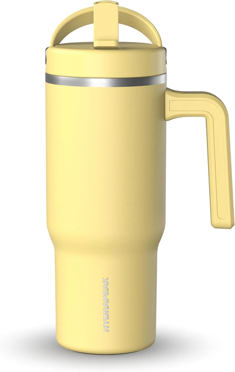 Hydrapeak Kids Voyager 18 oz Tumbler with Handle and Flip-Up Straw Lid | Spill Proof and Leak Resistant | Reusable Stainless Steel Water Bottle | Gift for Kids Boys Girls | Canary