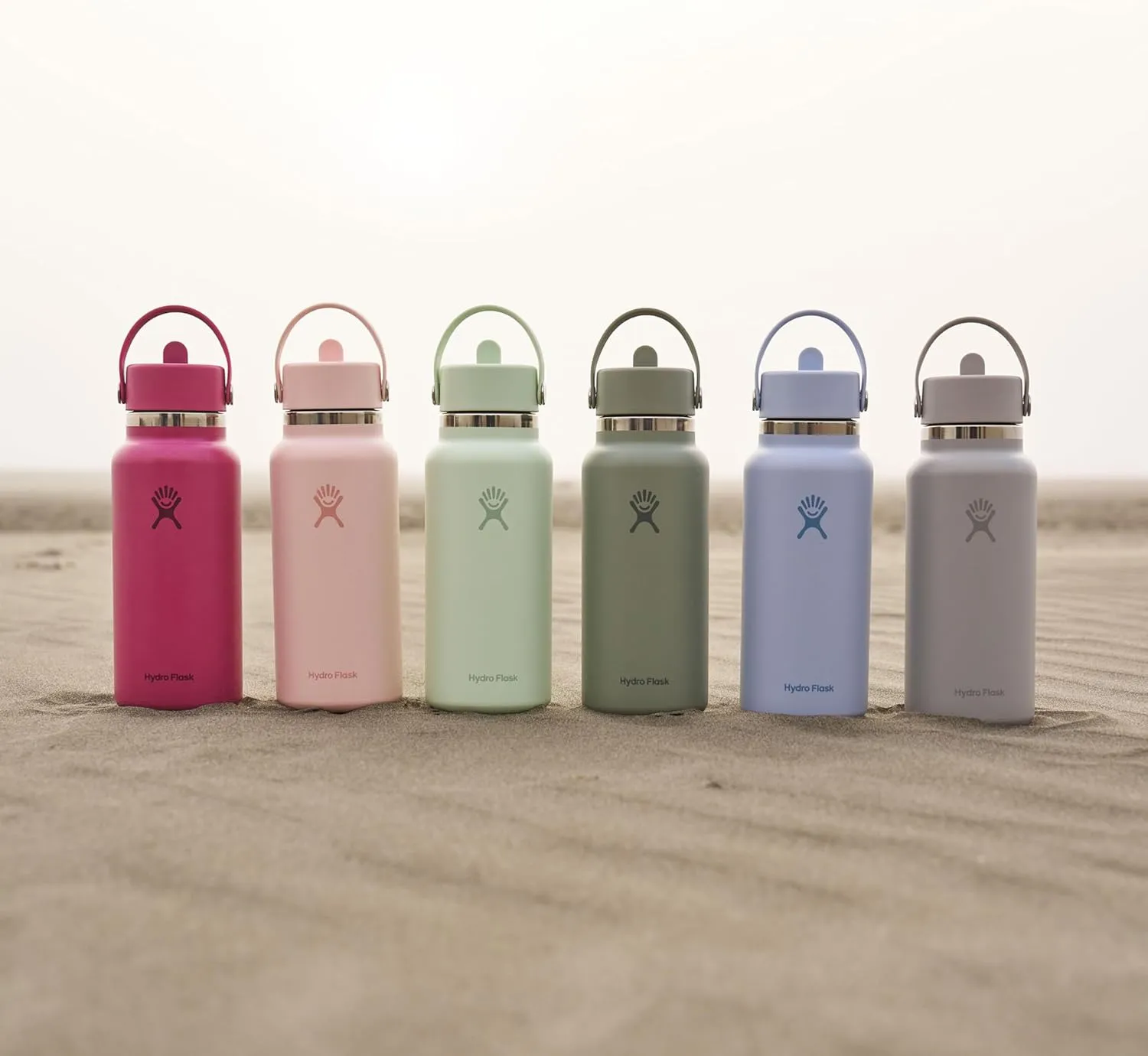 Hydro Flask Water Bottle - Insulated Stainless Steel - Wide Straw Lid, Non Spill, Leakproof in 64 Oz Reef Pink
