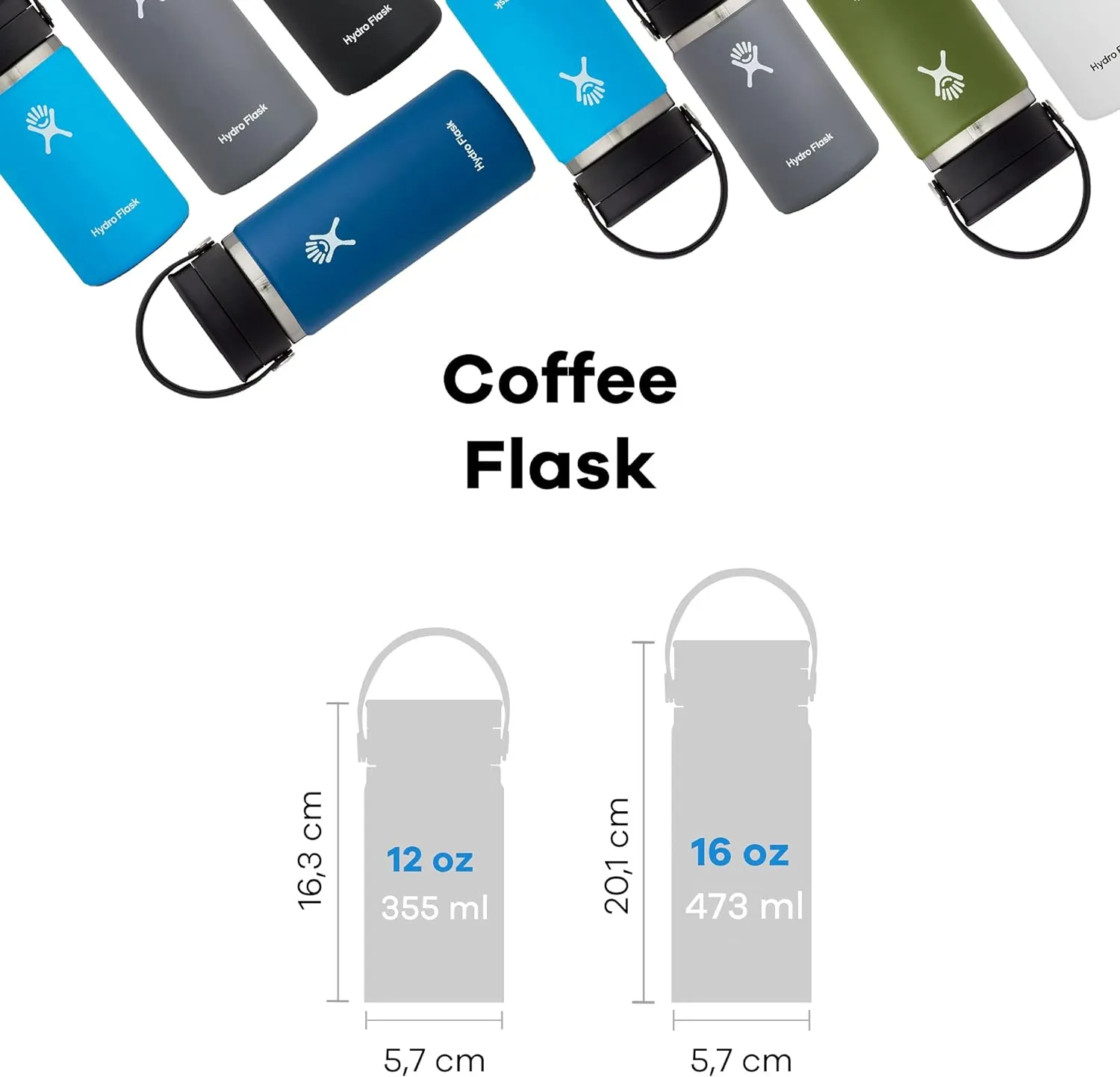 Hydro Flask Wide Mouth Flex Sip Lid Bottle - Stainless Steel Reusable Water Bottle - Vacuum Insulated, Dishwasher Safe, BPA-Free, Non-Toxic