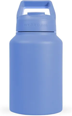 HydroJug Sport - Stainless Steel Tumbler with Straw, Vacuum Insulated, 64oz Leakproof Water Bottle, Ergonomic Design, Reusable, Dishwasher Safe, Rubber Base, Durable for Gym or Outdoors, Light Blue