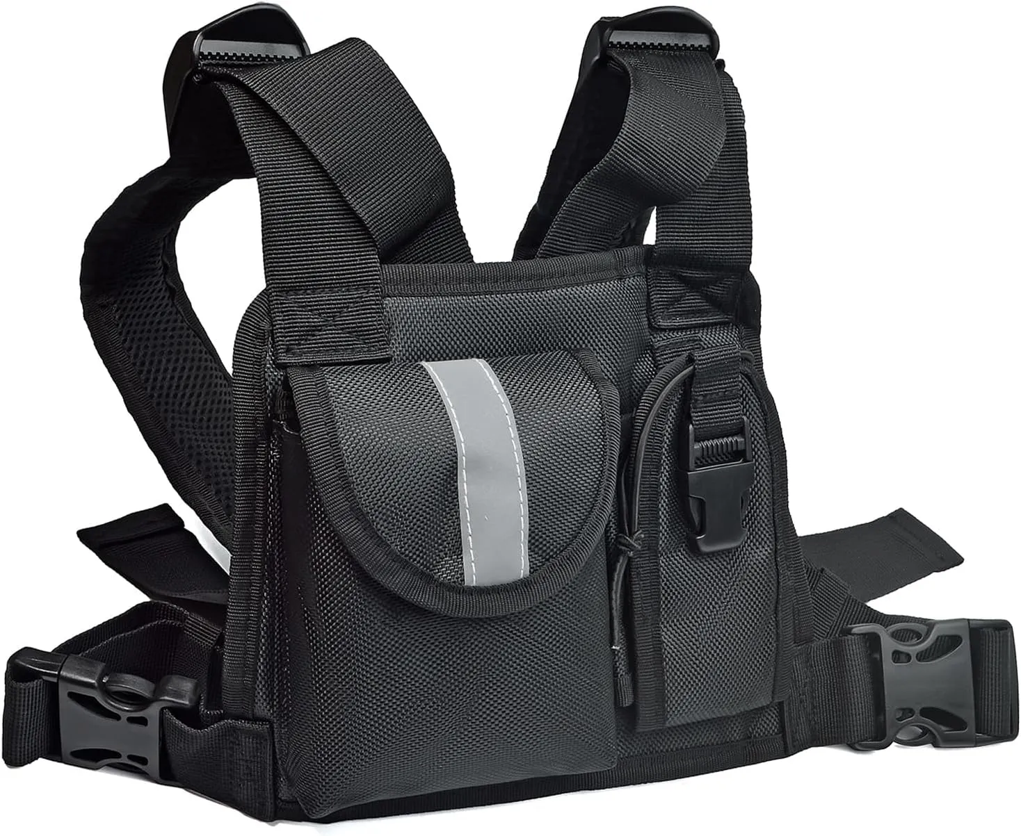 HYS Universal Walkie Talkie Radio Chest Harness Shoulder Radio Holster Chest Pack with Adjustable Radio Holster Pouch Holds for MOTOROLA GP88S GP328 MT500 MT1000 MTS2000 Icom Radio