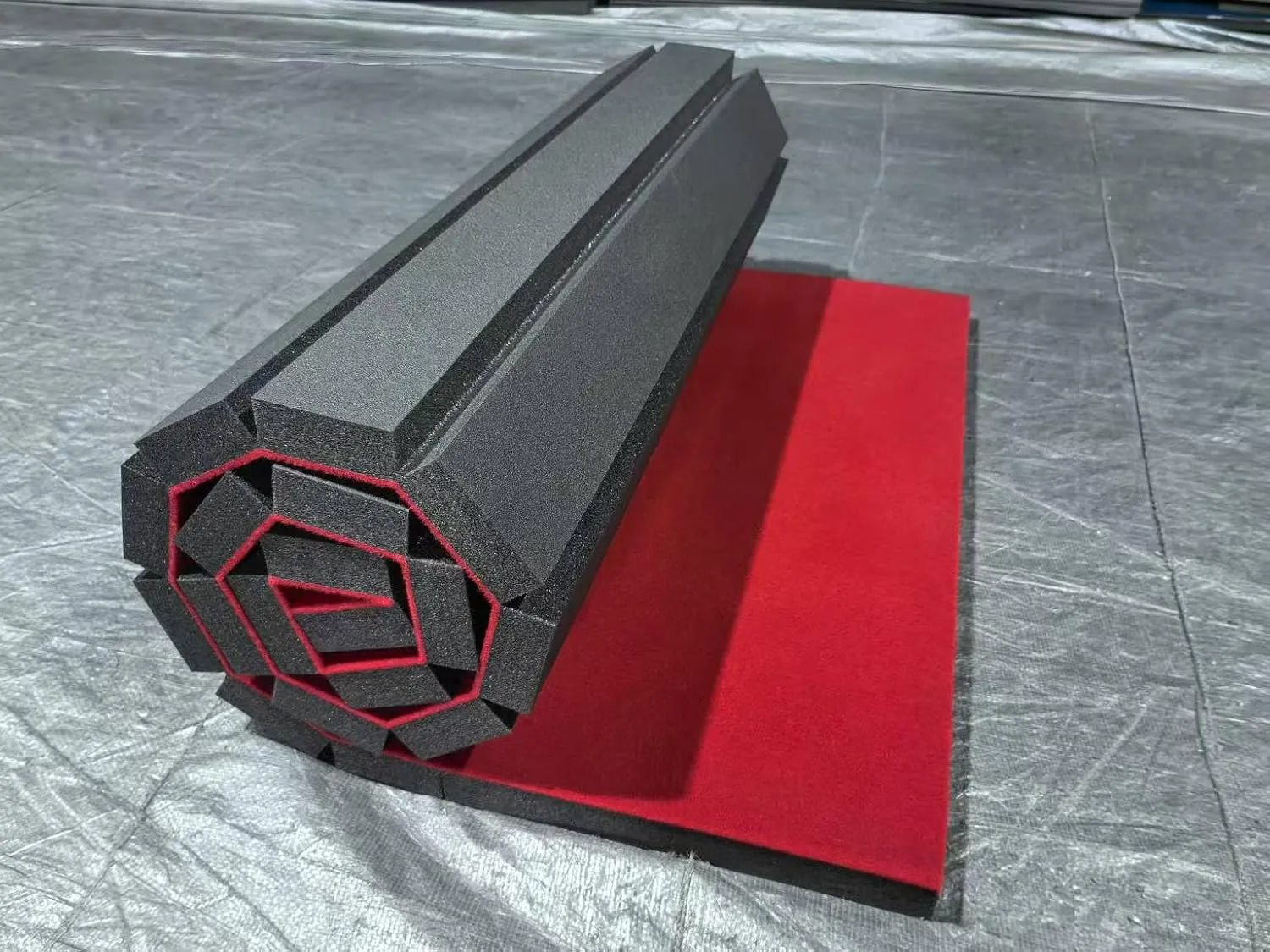 Indoor Gymnastics Track Exercise Mat - Grippy Carpet Top, Sturdy Foam for MMA, Cheerleading, Fitness - Roll Out Design for Easy Setup