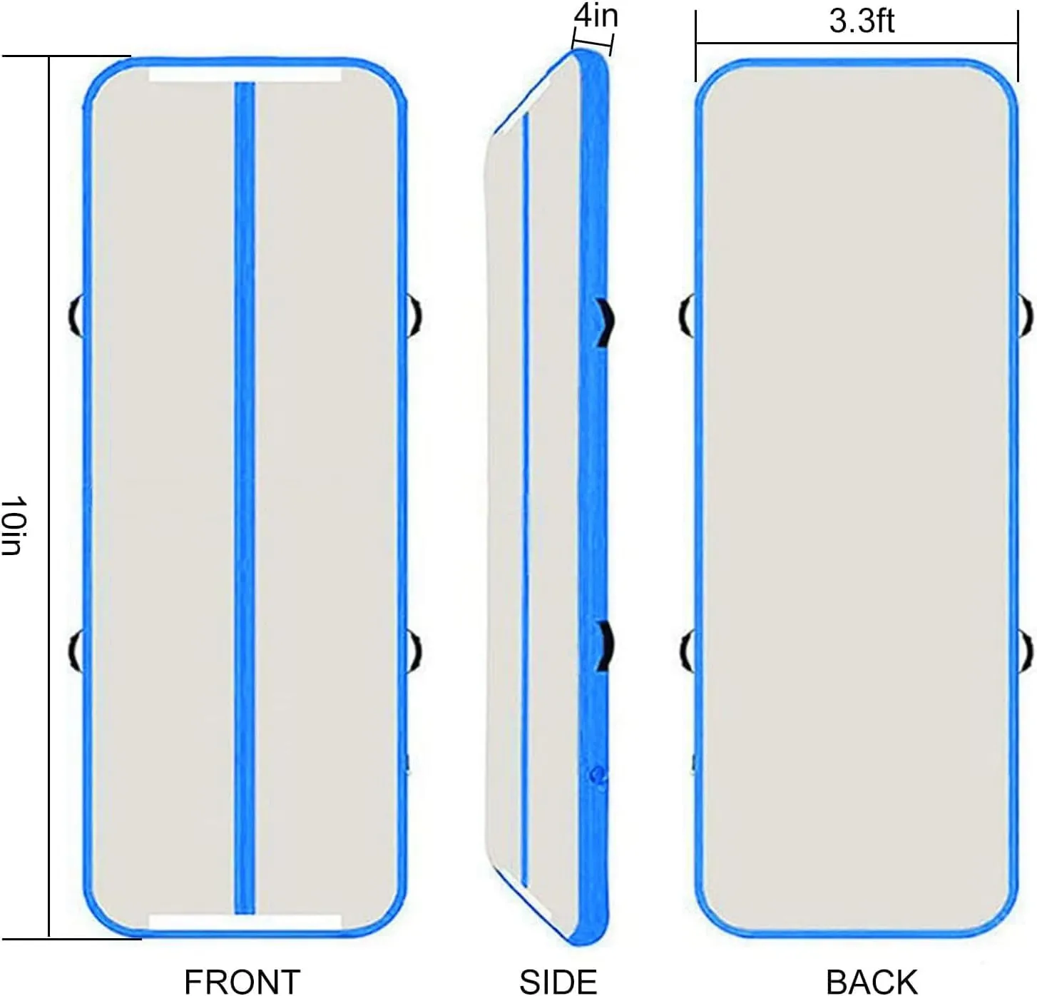 Inflatable Air Gymnastics Mat 10ft Training Mat 4 inches Thick Tumbling Track with Electric Pump for Gym/Home/Outdoor/Cheerleading/Yoga/Water