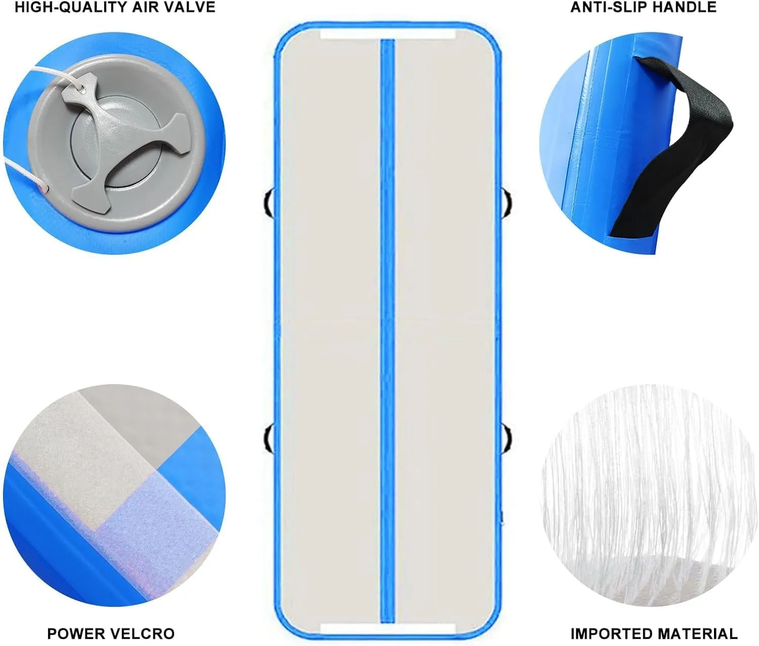 Inflatable Air Gymnastics Mat 10ft Training Mat 4 inches Thick Tumbling Track with Electric Pump for Gym/Home/Outdoor/Cheerleading/Yoga/Water