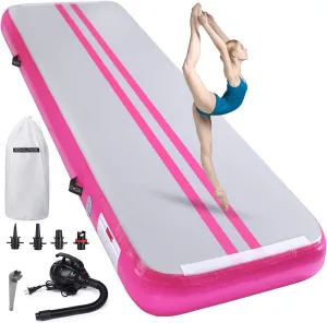 Inflatable Air Gymnastics Mat 10ft/13ft/16ft Tumbling Mats Training Mat Tumble Track Mats with Electric Air Pump for Home/Gym/Cheerleading/Beach/Outdoor Exercise (4 inches Thick)