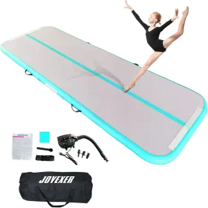Inflatable Air Gymnastics Mat 6.6ft 10ft 13ft 16ft Tumbling Training Mat with Carry Bag Electric Pump For Home, Outdoor, Gym, Cheerleading, Yoga, Water Exercise