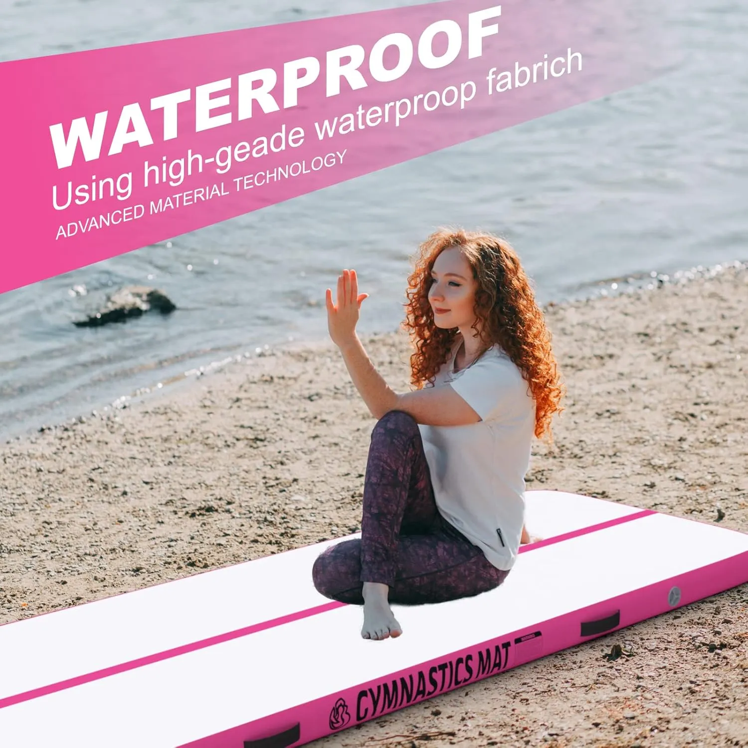 Inflatable Air Gymnastics Mat Training Mats 4 inches Thickness Gymnastics Tracks for Home Use/Training/Cheerleading/Yoga/Water with Pump
