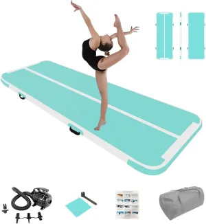 Inflatable Air Gymnastics Mat Training Mats 4 inches Thickness Inflatable Gymnastics Tracks With Pump For Home Use/Training/Cheerleading/Yoga/Water