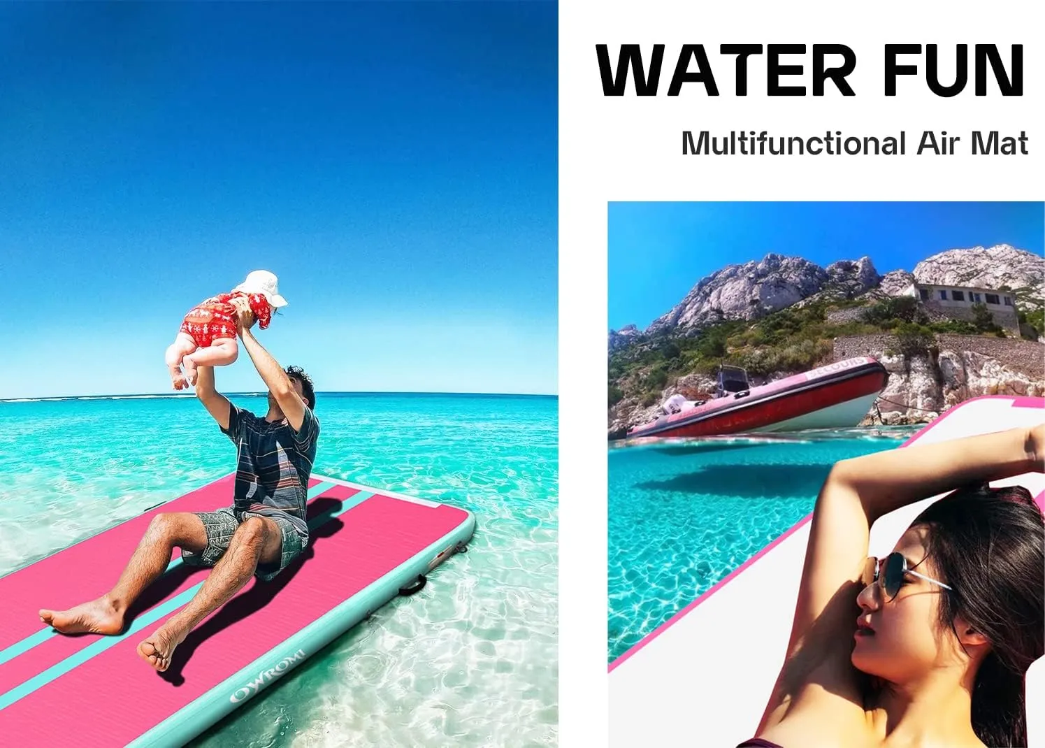 Inflatable Air Gymnastics Mats for Tumbling, 10ft/13ft/16ft/20ft Tumble Track Tumbling Mats for Kids, 4/8 Inches Thick Training Mat with Electric Pump Gymnastics Equipment for Kids Mat