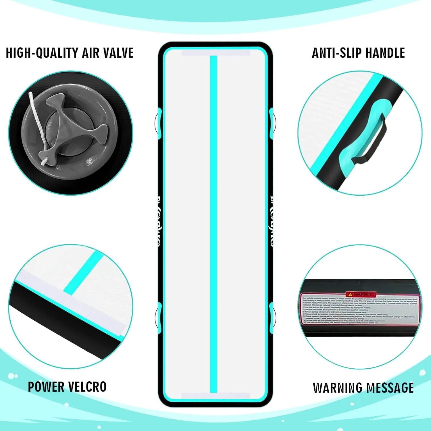 Inflatable Air Gymnastics Mats for Tumbling, 10ft/13ft/16ft/20ft Tumble Track Tumbling Mats for Kids, 4/8 Inches Thick Training Mat with Electric Pump Gymnastics Equipment for Kids Mat