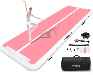 Inflatable Air Gymnastics Mats for Tumbling, 10ft/13ft/16ft/20ft Tumble Track Tumbling Mats for Kids, 4/8 Inches Thick Training Mat with Electric Pump Gymnastics Equipment for Kids Mat
