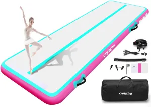 Inflatable Air Gymnastics Mats for Tumbling, 10ft/13ft/16ft/20ft Tumble Track Tumbling Mats for Kids, 4/8 Inches Thick Training Mat with Electric Pump Gymnastics Equipment for Kids Mat