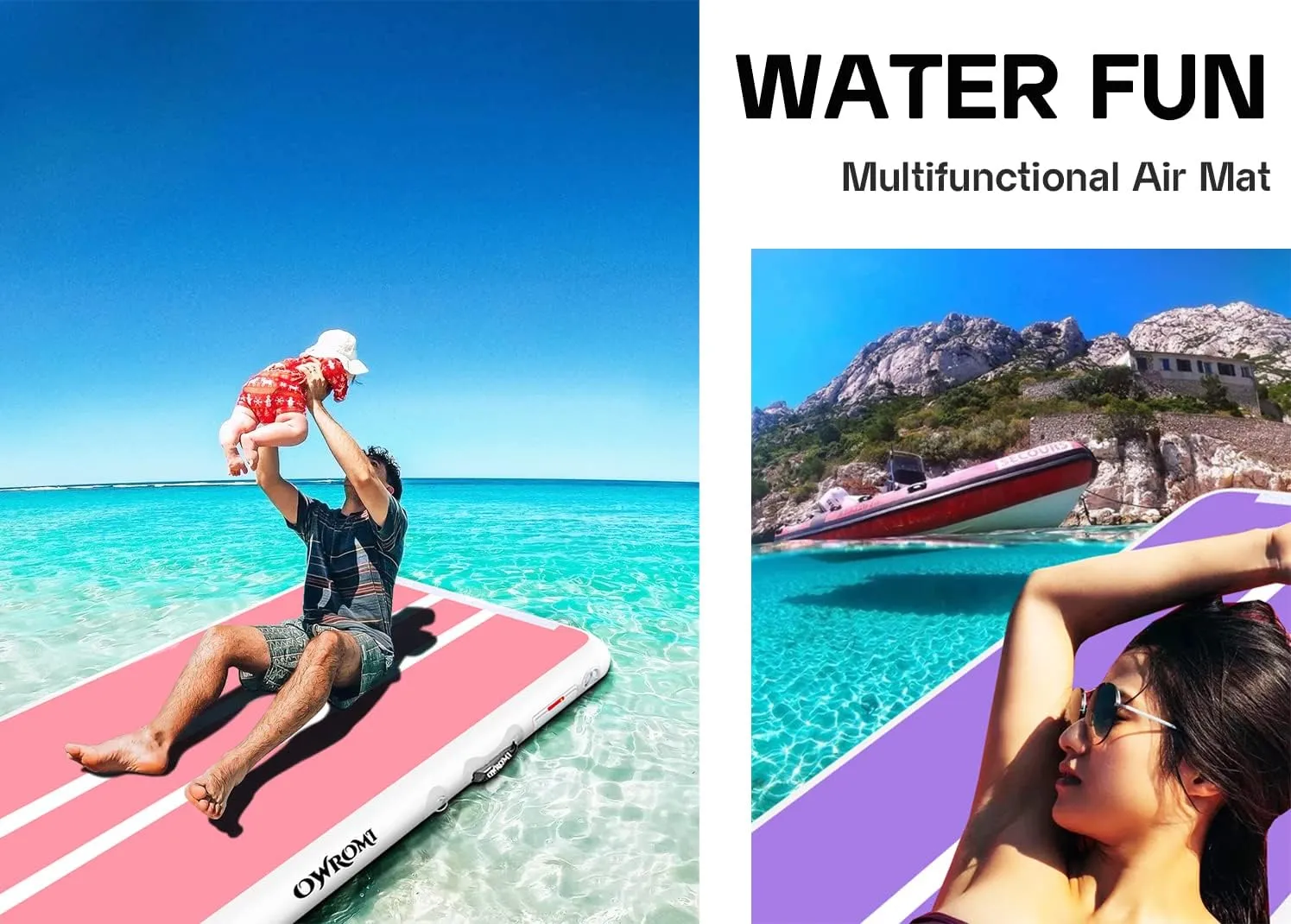 Inflatable Air Gymnastics Mats for Tumbling, 10ft/13ft/16ft/20ft Tumble Track Tumbling Mats for Kids, 4/8 Inches Thick Training Mat with Electric Pump Gymnastics Equipment for Kids Mat
