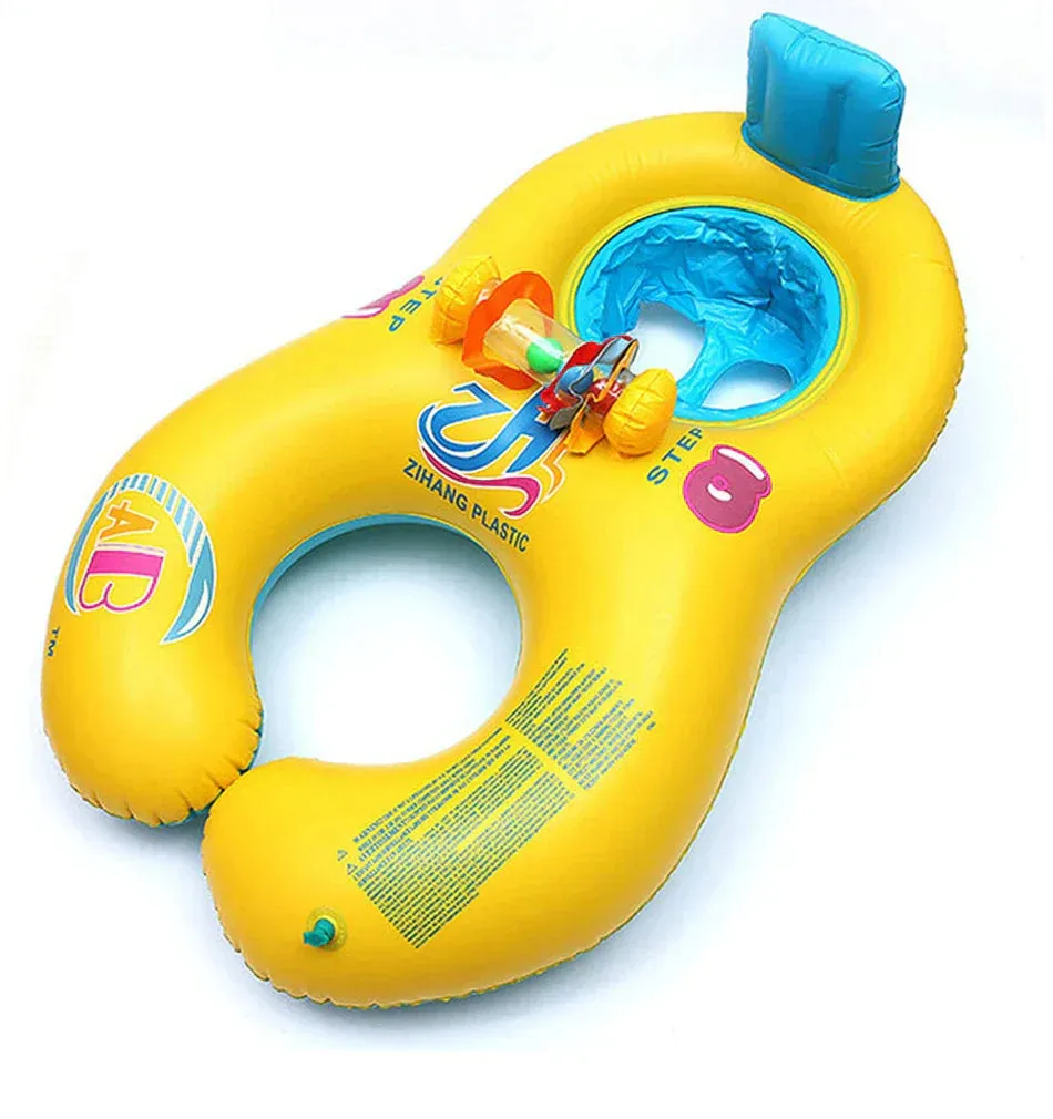 Inflatable Baby Pool Float - Safe Swim Trainer for Ages 1-6, Parent-Child Summer Splash Fun with Kids Floating Ring Toy