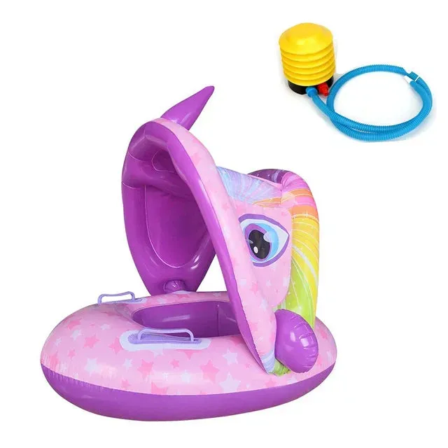 Inflatable Baby Pool Float - Safe Swim Trainer for Ages 1-6, Parent-Child Summer Splash Fun with Kids Floating Ring Toy