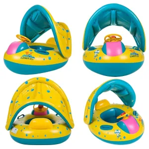 Inflatable Baby Pool Float - Safe Swim Trainer for Ages 1-6, Parent-Child Summer Splash Fun with Kids Floating Ring Toy