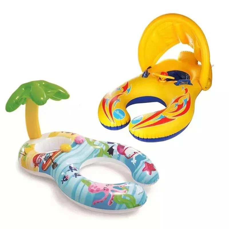 Inflatable Baby Pool Float - Safe Swim Trainer for Ages 1-6, Parent-Child Summer Splash Fun with Kids Floating Ring Toy