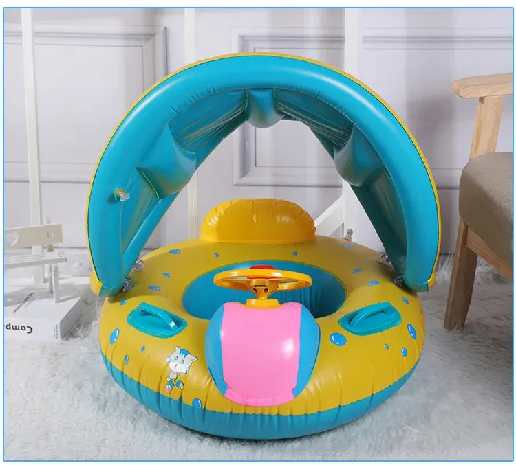 Inflatable Baby Pool Float - Safe Swim Trainer for Ages 1-6, Parent-Child Summer Splash Fun with Kids Floating Ring Toy