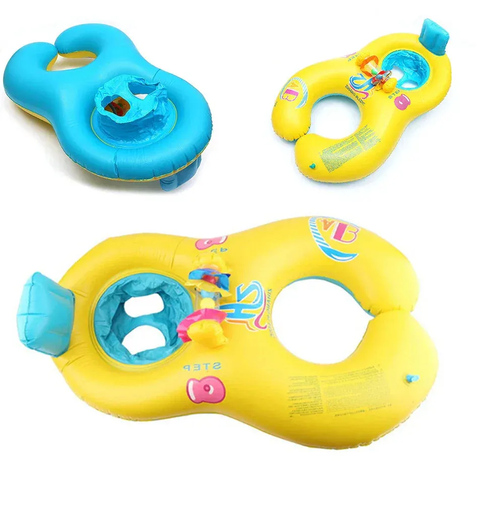 Inflatable Baby Pool Float - Safe Swim Trainer for Ages 1-6, Parent-Child Summer Splash Fun with Kids Floating Ring Toy