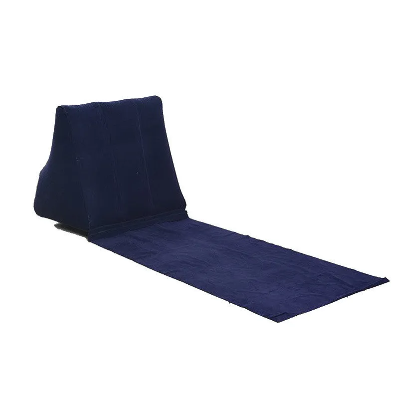 Inflatable Beach Lounger Foldable Soft Inflatable Beach Mat Festival Camping Leisure Lounger Back Pillow Cushion Chair Seat Air