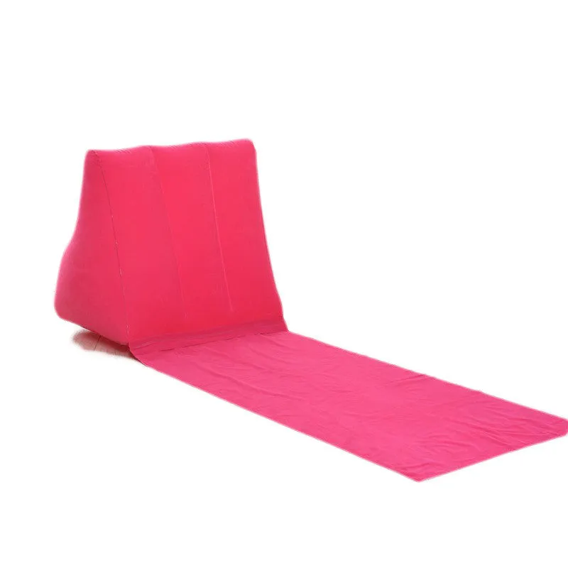 Inflatable Beach Lounger Foldable Soft Inflatable Beach Mat Festival Camping Leisure Lounger Back Pillow Cushion Chair Seat Air