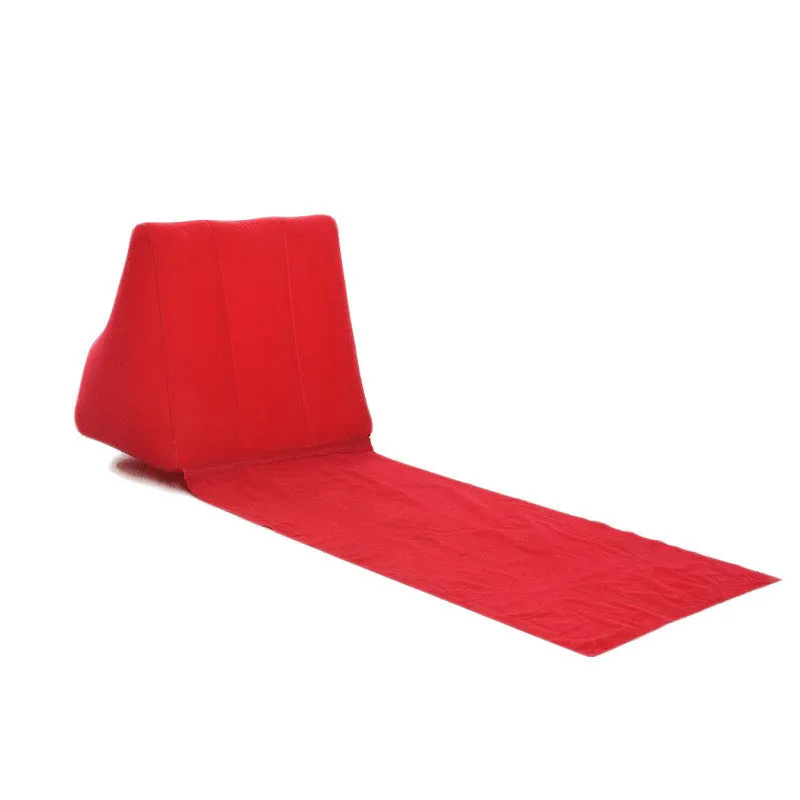 Inflatable Beach Lounger Foldable Soft Inflatable Beach Mat Festival Camping Leisure Lounger Back Pillow Cushion Chair Seat Air