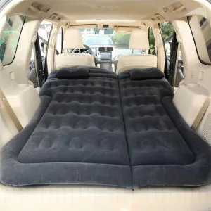 Inflatable Car Air Mattress Back Seat Bed,Car Thickened Camping Portable Travel Sleeping for Universal SU (Black) (Car Trunk mat)