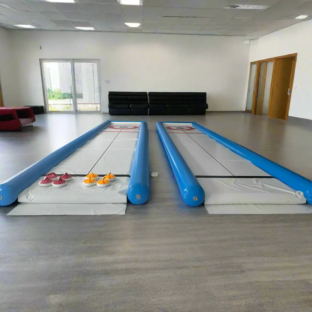 Inflatable Curling Mat with Stones for All Ages