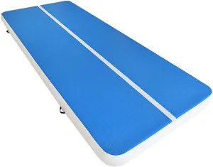 Inflatable Gym Mat Flooring Training Mats Brushed Cushion Training Mat Tumbling Exercise Mat 26x6.56x0.33ft Wide Flooring Cheerleading Mat for Gymnastics with Electric Air Pump 110V
