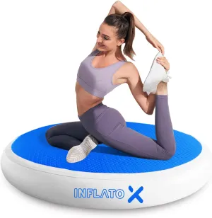 Inflatable Gymnastics Air Barrel Roller & Tumbling Mat with Pump - Air Spot Portable Training Equipment for Yoga, Backhandspring, Cheerleading Home, Gym Use