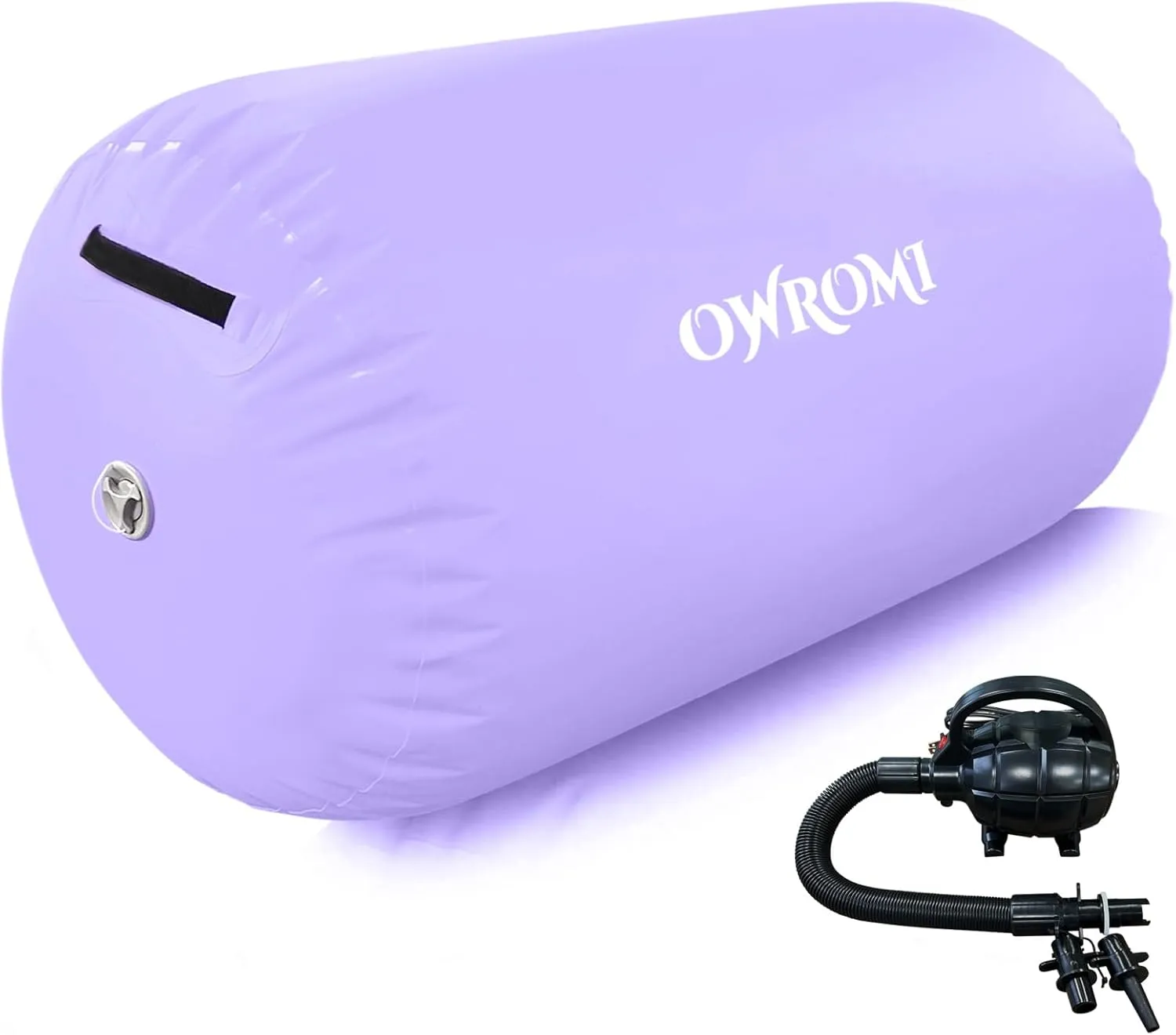 Inflatable Gymnastics Air Mat Tumble Track with Gymnastics Air Barrel - Inflatable Air Spot Tumbler Backbend Trainer Air Roller Tumbling Mat with Electric Pump