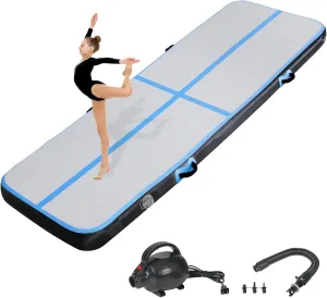 Inflatable Gymnastics Air Tumbling Track Mat 6ft 10ft 13ft 16ft 20ft, Air Tumble Track Mat with Electric Air Pump for Kids Adults Home Outdoor Training Cheerleader Yoga Water Park