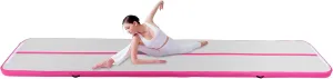 Inflatable Gymnastics Mat 16.5Ft, 4 inch Thickness Gymnastics Tracks with Electric Air Pump for Fitness Clubs, Dance Clubs, Schools, Gymnastics (Pink)