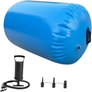 Inflatable Gymnastics Mat Inflatable Tumbling Roller with Pump Women Gymnastics Barrel for Exercise Outdoor Cheerleading
