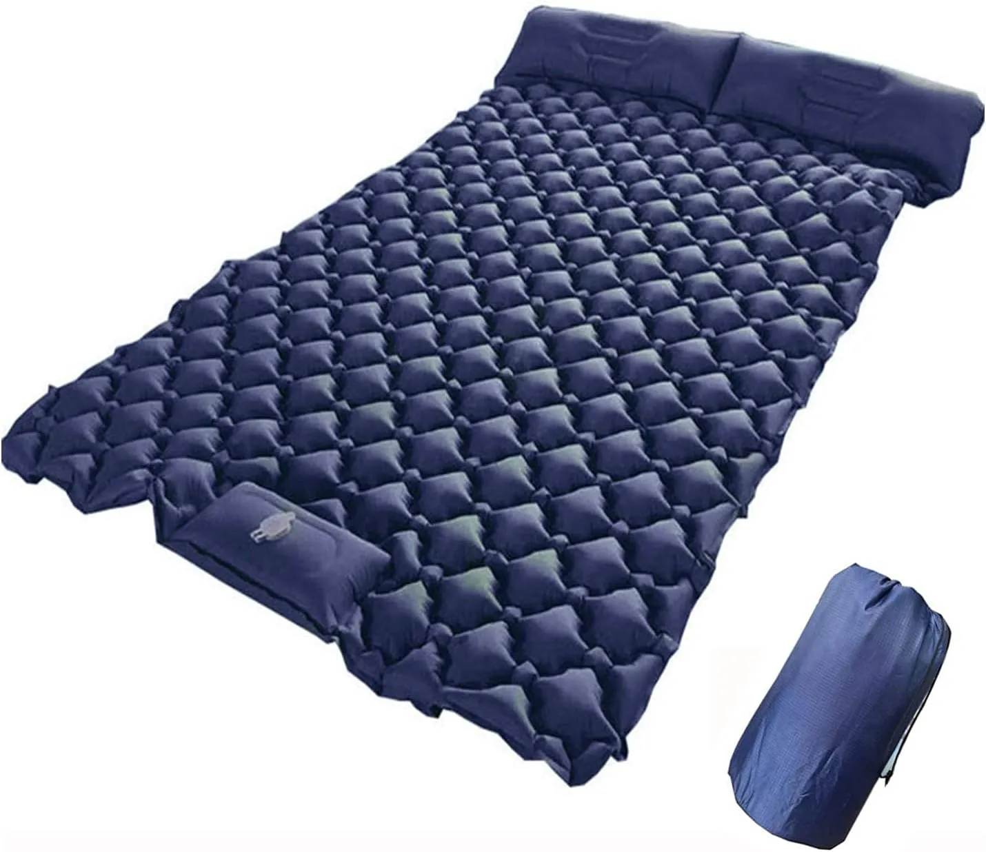 Inflatable Sleeping Mattress Outdoor PicnicDouble Sleeping Pad, Inflatable Sleeping Mat with Pillow, Waterproof and Moisture-Proof Roll Mats, Ultralight and Small Pack Size, for (D