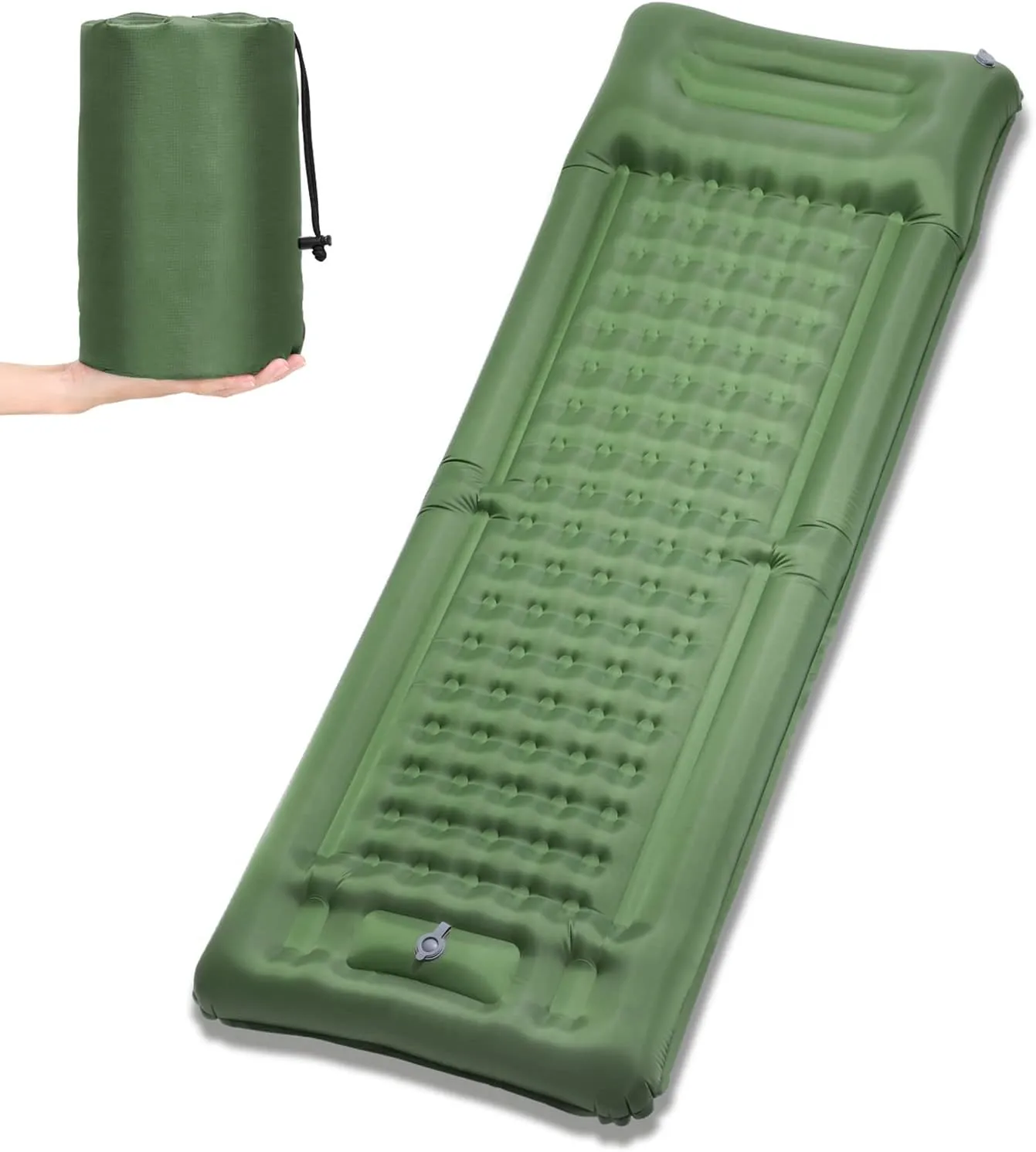 Inflatable Sleeping Pad Extra Thick 4 Inch Sleeping Pad Mat Air Mattress with Built-in Pump for Camping Backpacking Hiking Traveling Tent