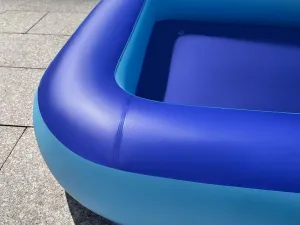 Inflatable Splash Pool for Kids, Plastic Wading Pools Outdoor, Large Sensory Sand & Water Play Pit for Toddlers, Kiddie Small Swimming Pool with Air Pump, Sand Box Backyard(77"*53"*9")