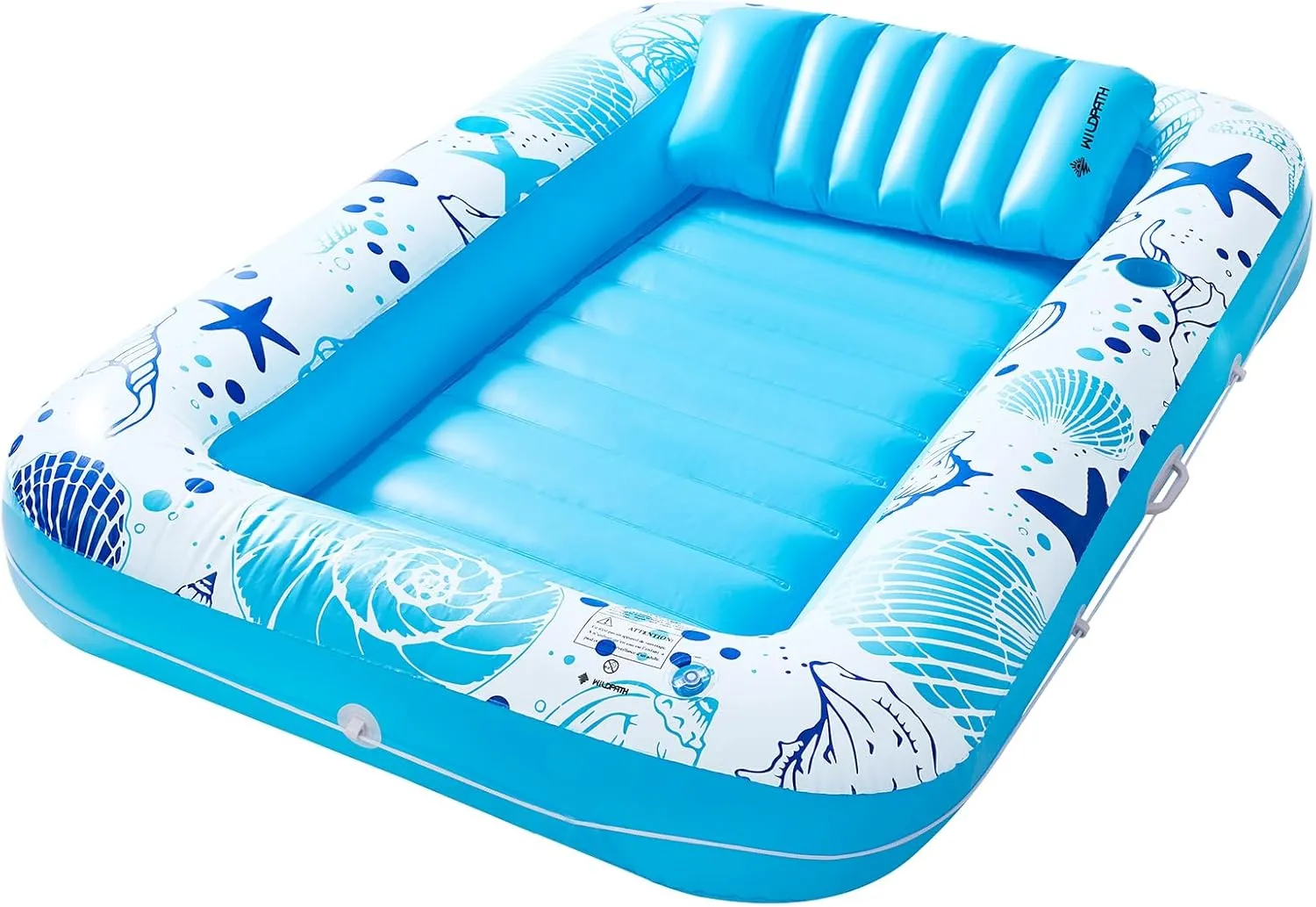 Inflatable Tanning Pool Lounger Float for Adults, 70" x 46" Pool Floats with Pillow, Large Tanning Bed for Backyard, Inflatable Sofa Pool Party Favors, Blue