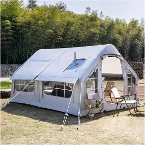 Inflatable Tents,Glamping Tent, Inflatable Camping Tent for 2-8 Persons 4-Season Inflatable Tent Glamping Outdoor Air Blow Up Tent(Grey2)