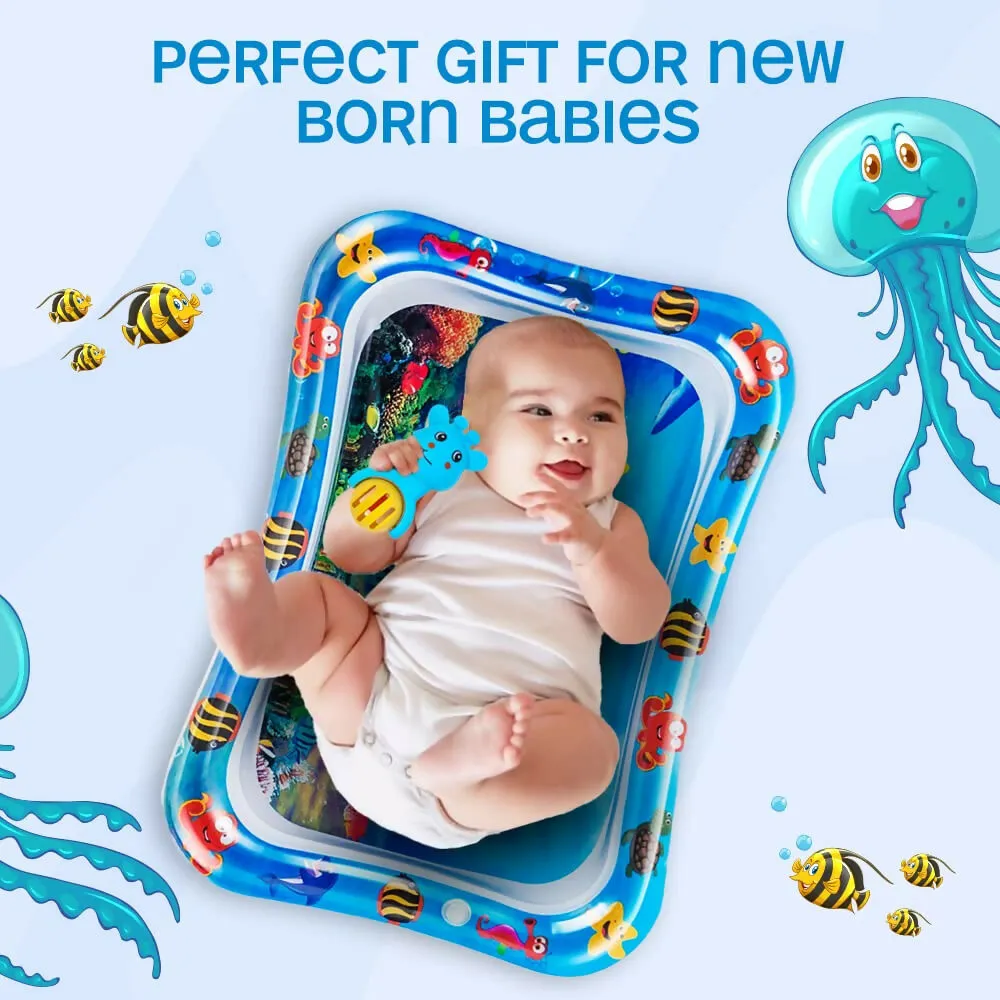 Inflatable Tummy Time Water Mat Leakproof Baby Playmat (Multicolor)