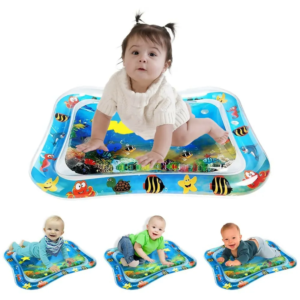 Inflatable Tummy Time Water Mat Leakproof Baby Playmat (Multicolor)
