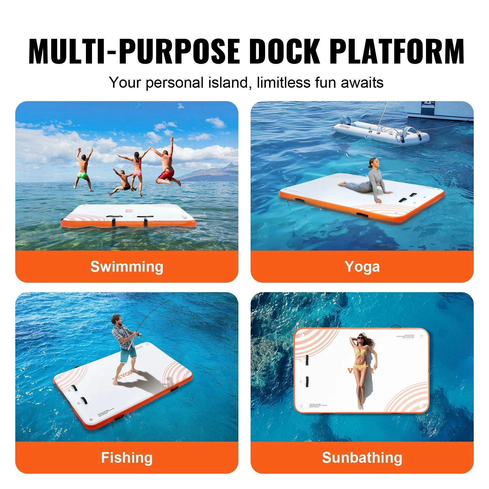 Inflatable Water Fun Platform 8x5ft