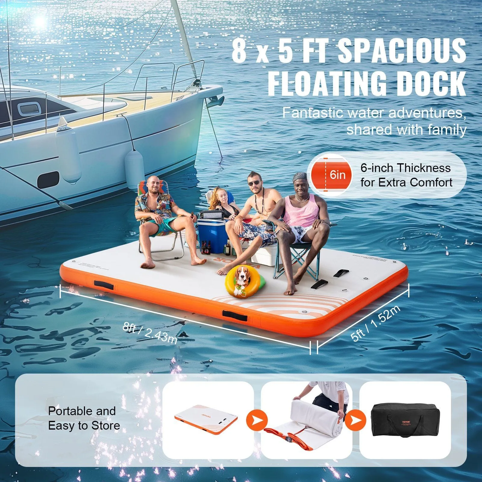 Inflatable Water Fun Platform 8x5ft