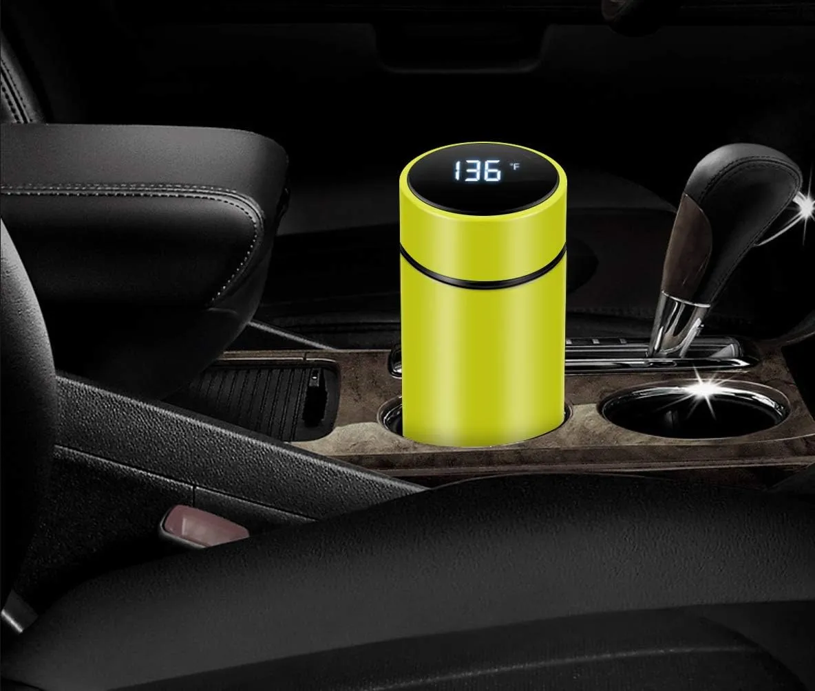 Insulated bottle,Coffee bottle,Tea Infuser Bottle,Smart Sports Water Bottle with LED Temperature Display,Double Wall Vacuum Insulated Water Bottle, Stay Hot for 24 Hrs,Cold for 24 Hrs (Orange)