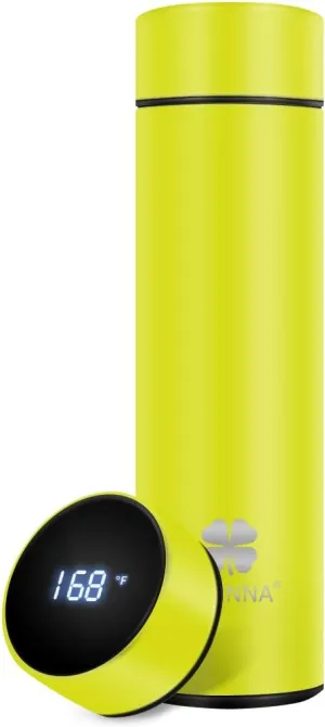 Insulated bottle,Coffee bottle,Tea Infuser Bottle,Smart Sports Water Bottle with LED Temperature Display,Double Wall Vacuum Insulated Water Bottle, Stay Hot for 24 Hrs,Cold for 24 Hrs (Orange)