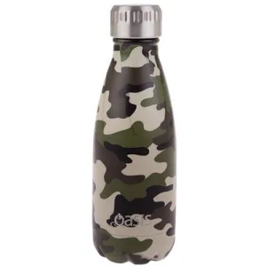 Insulated Drink Bottle Stainless Steel Double Wall Thermo 350ml - Camo Green NEW