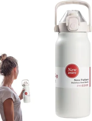 Insulated Water JJug - Stainless Steel Insulated Water Bottle | Portable 1300ml Leakproof Vacuum Insulated Water Bottle| Hydrating Cup For Camping Gym Sports Outdoor Traveling