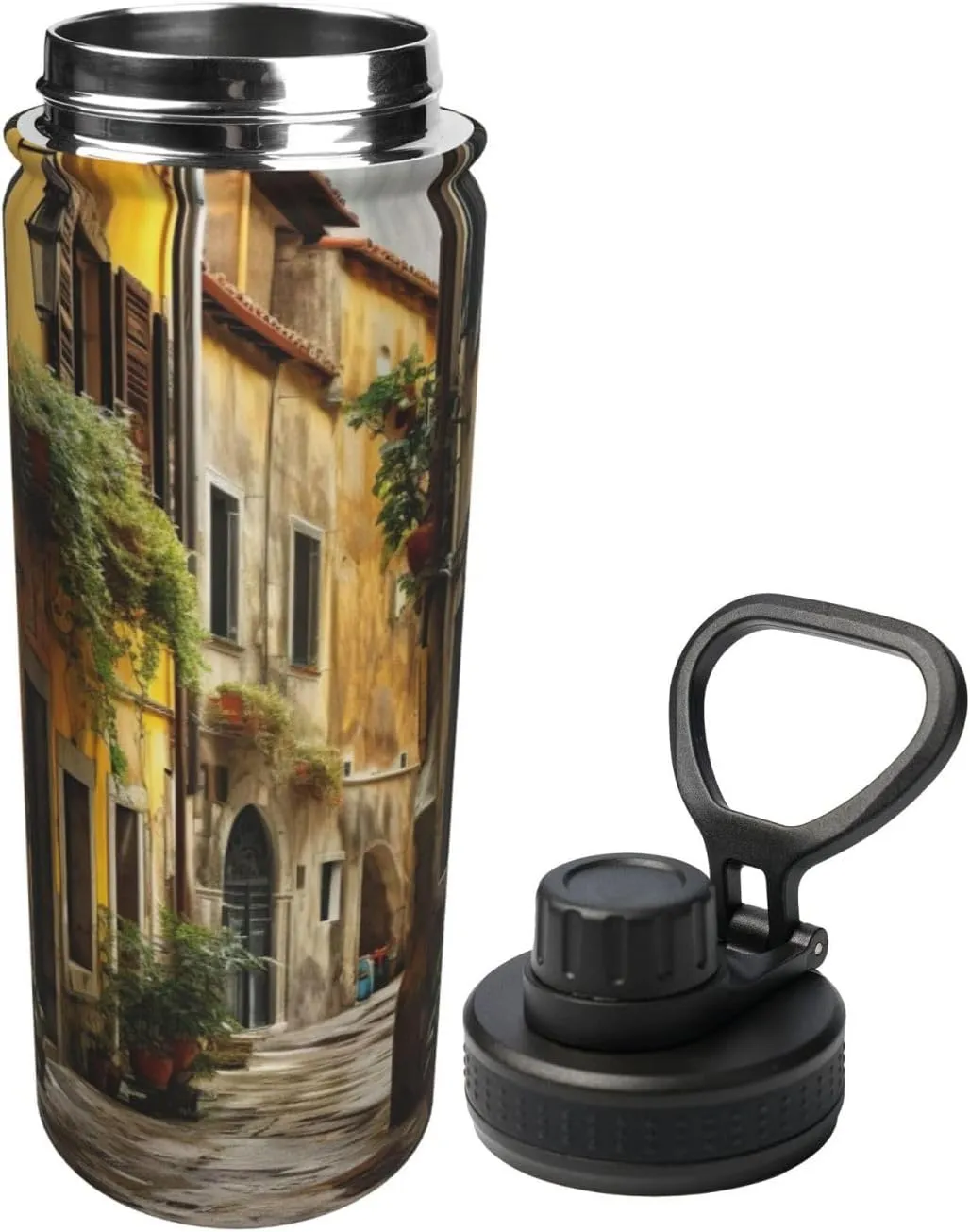Italian Old Street 18oz Sports Insulated Bottle For Outdoor Activities,Your Ideal Companion Staying Hydrated