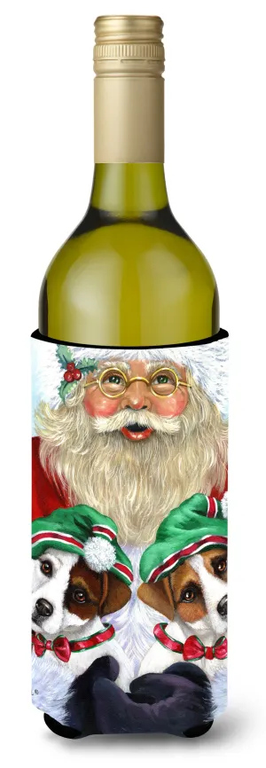 Jack Russell Christmas Santa Wine Bottle Hugger PPP3108LITERK